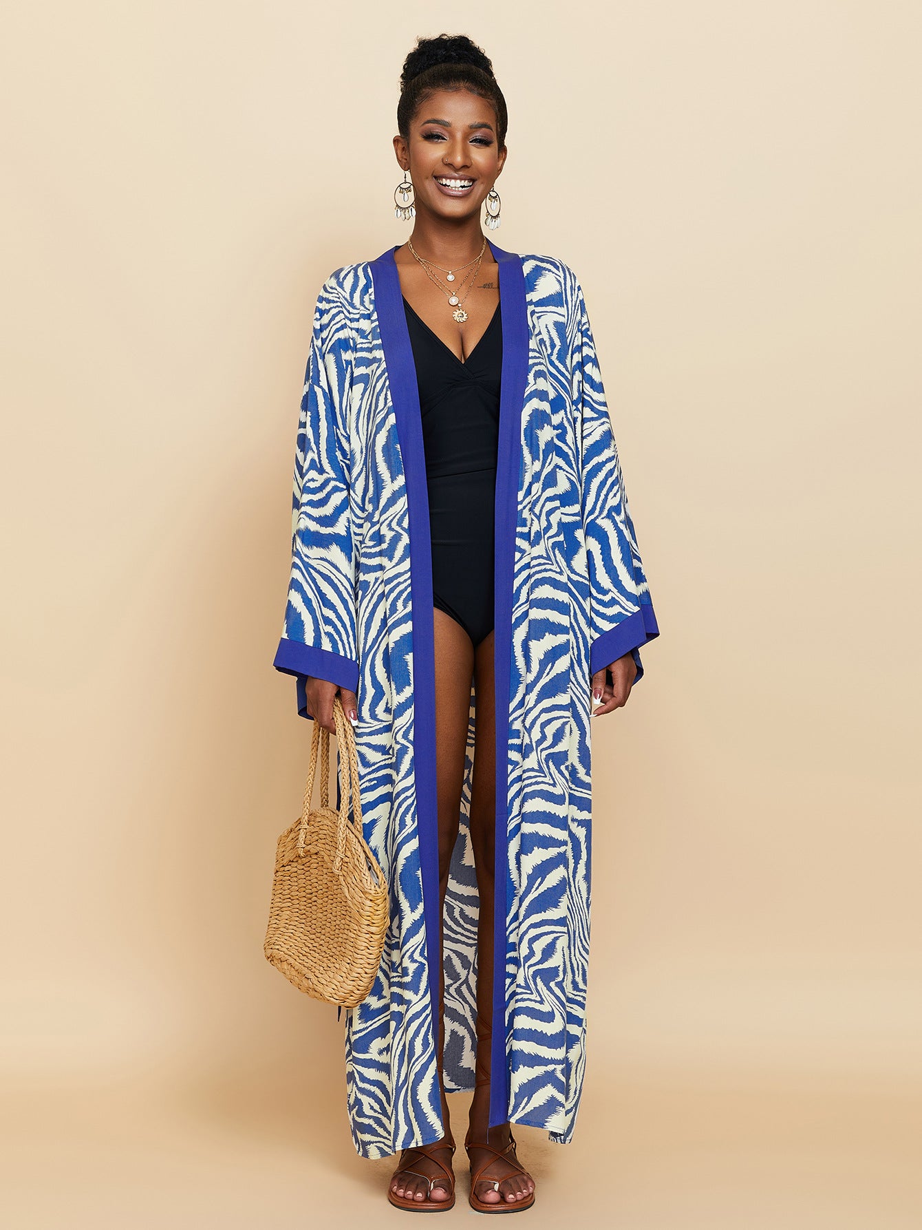 Casual Summer Zebra Print Cover Ups