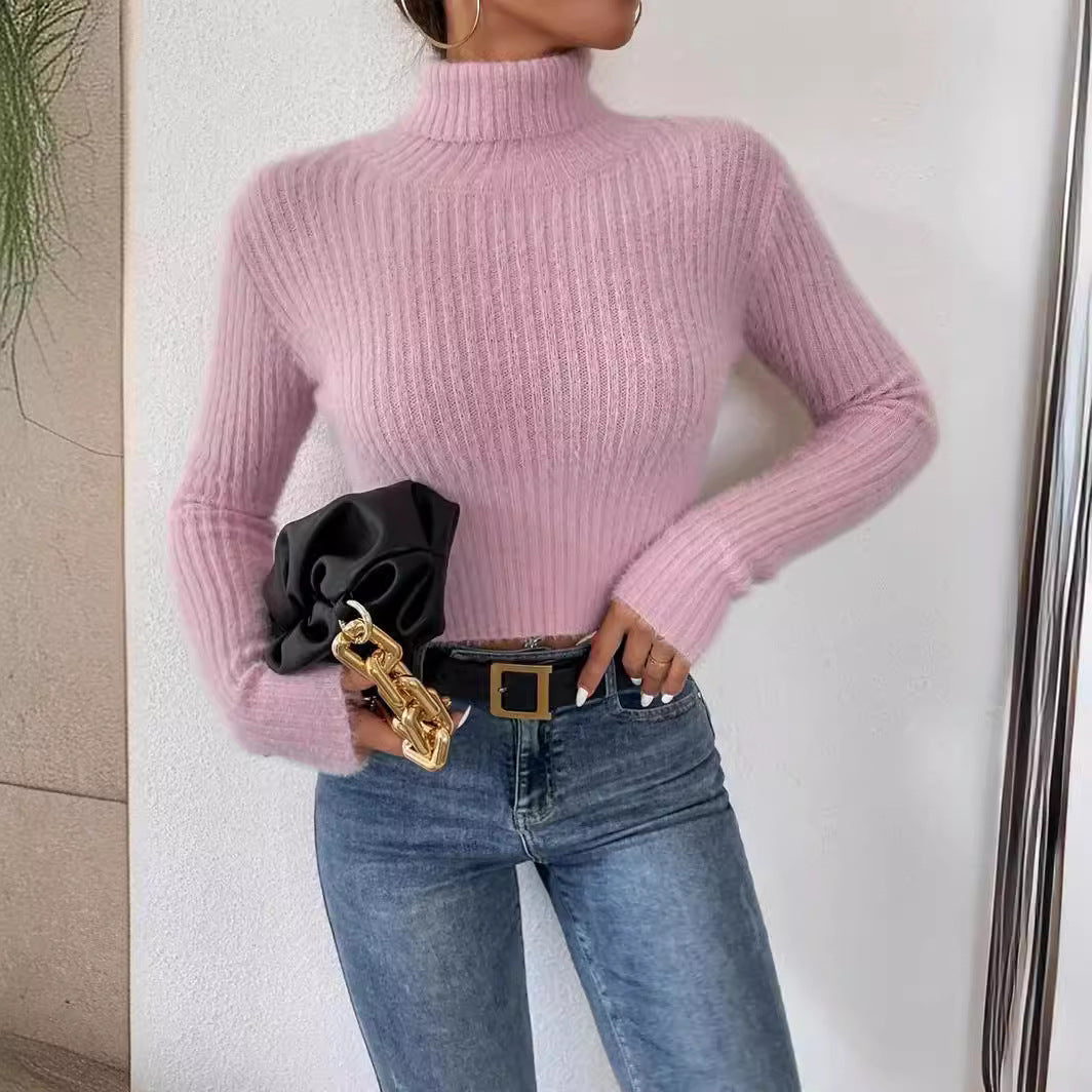 Fashion High Neck Knitted Pullover Sweaters