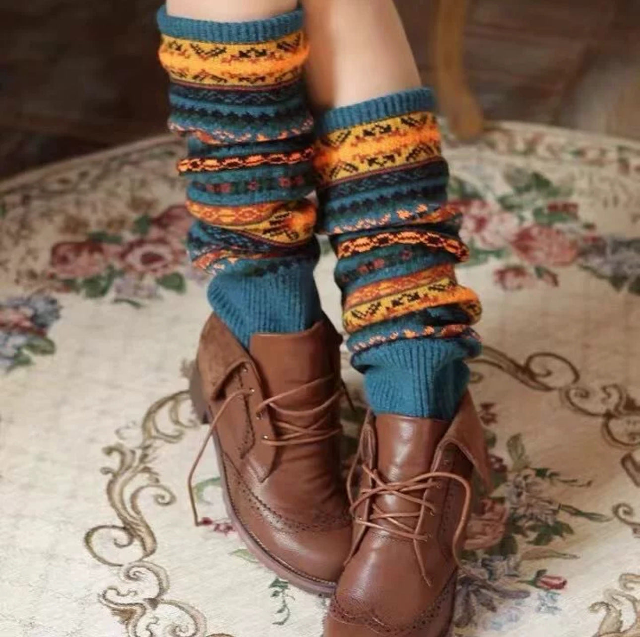 Winter Bohemian Long Knitted Socks for Women