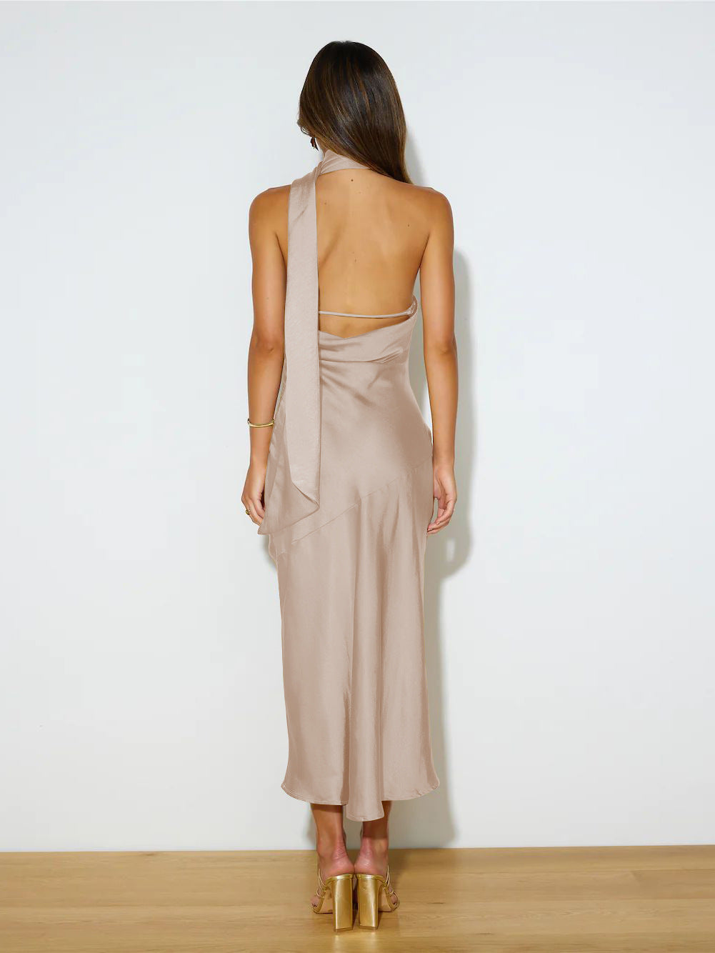 Sexy Satin Backless Evening Dresses