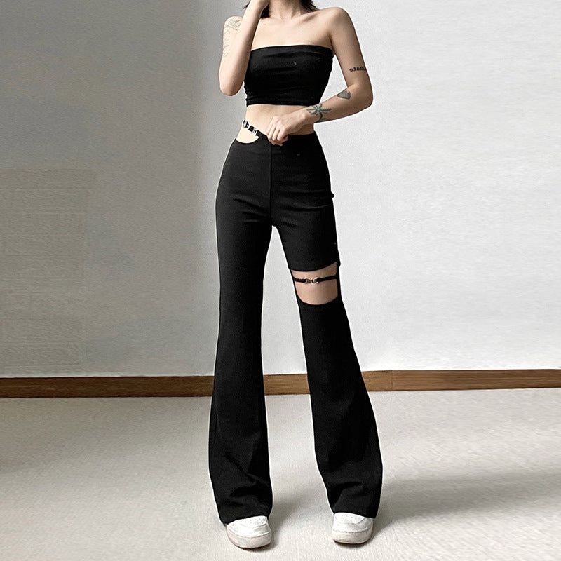 Summer Street Style High Waist Black Pants