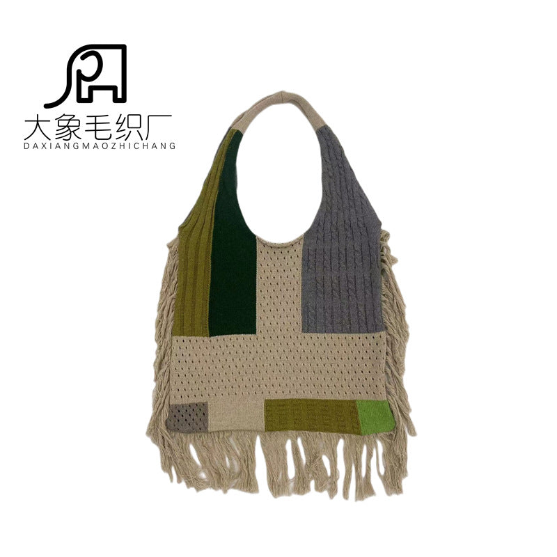 Vintage Tassels Knitted Shoulder Bags