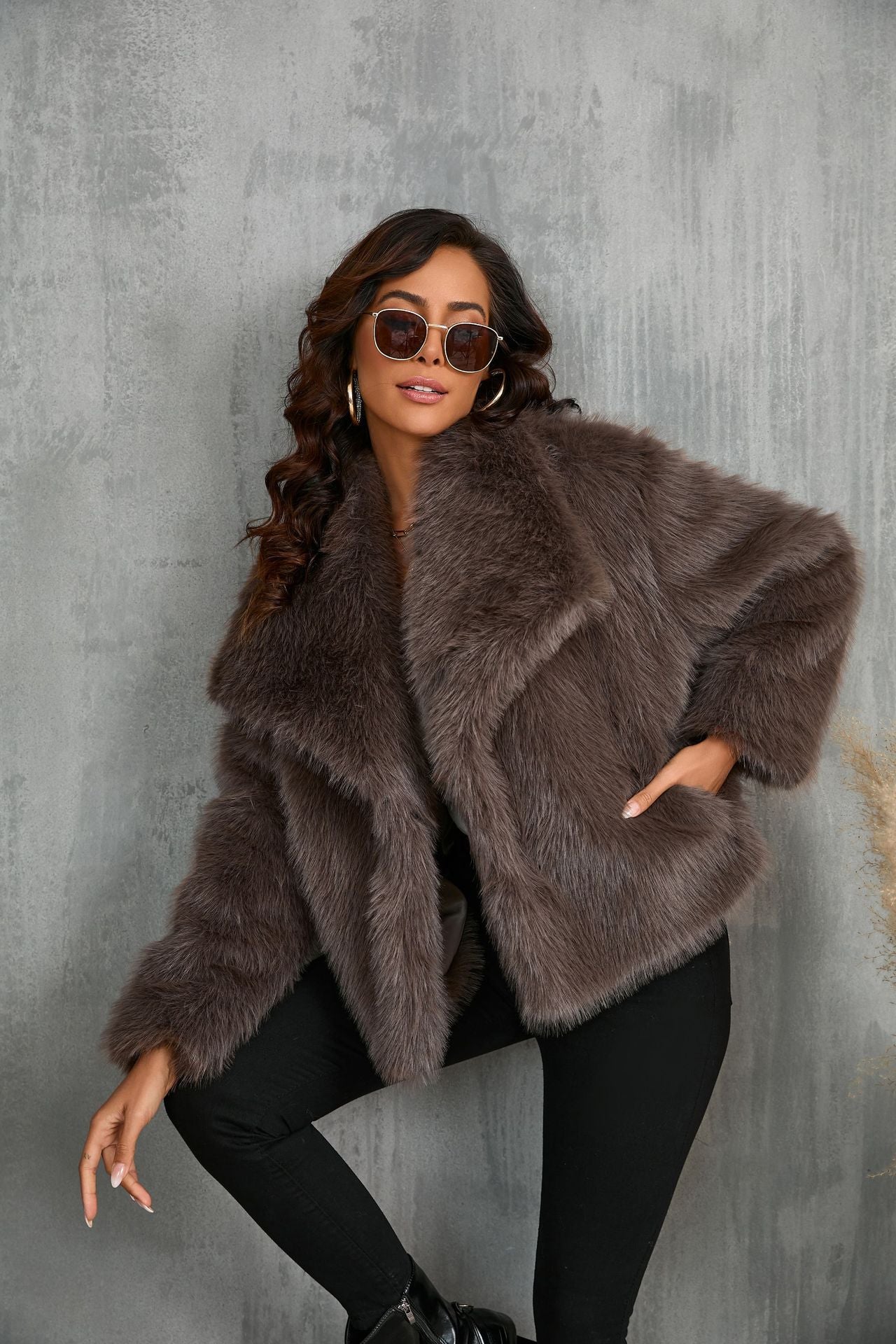 Women Faux Fur Short Overcoats