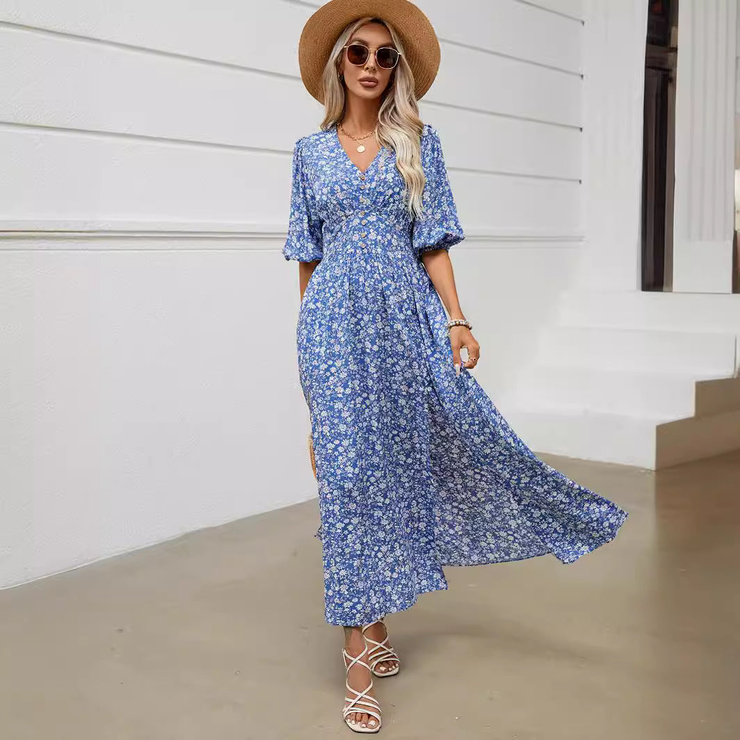 Casual V Neck Summer Bohemia Beach Dresses