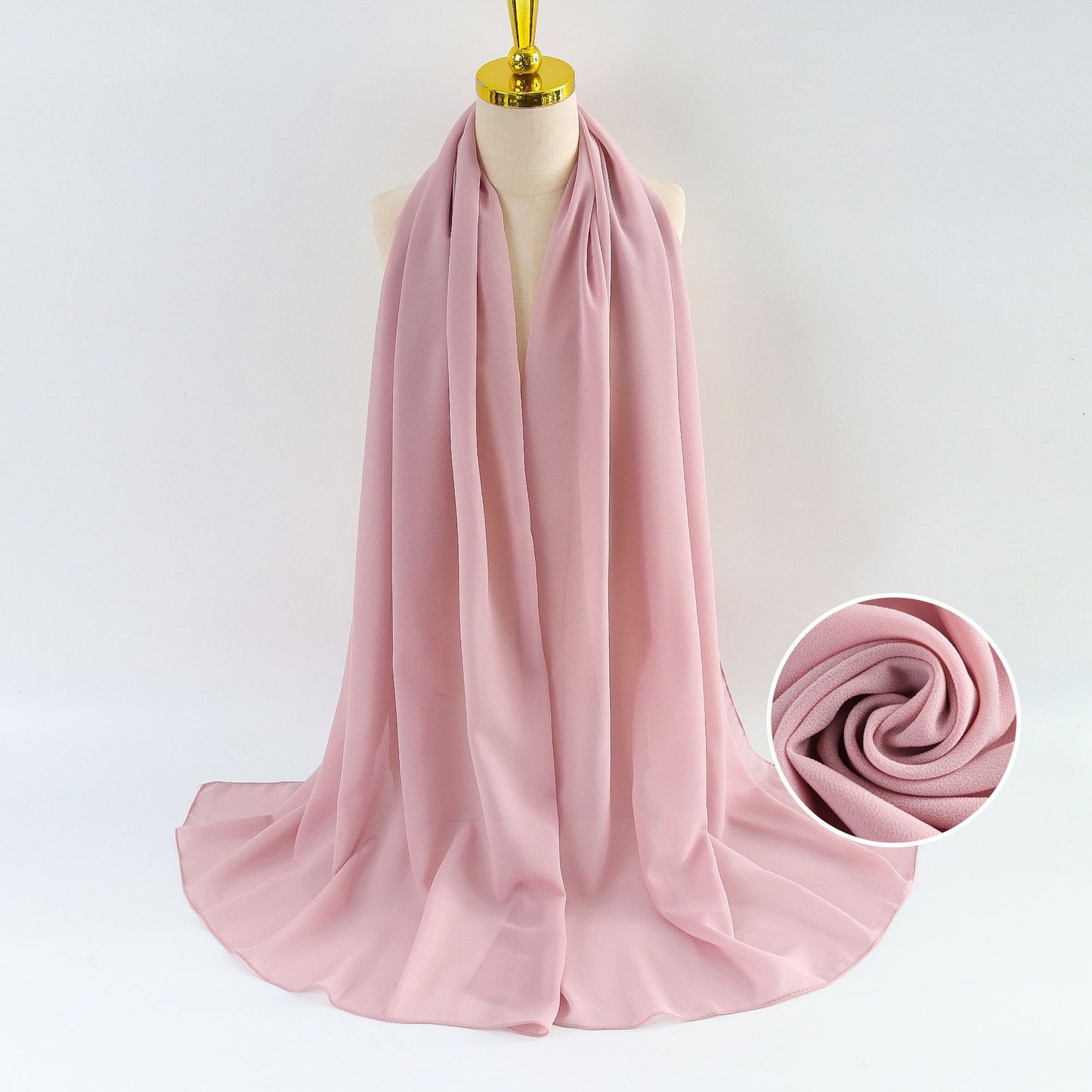 Women Pearl Chiffon Scarf Solid Color Bubble Towel Versatile Scarves