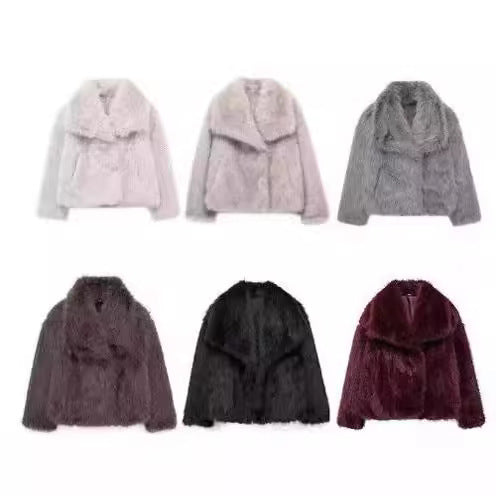 Fashion Artificial Fox Fur Winter Women Jacket Coats