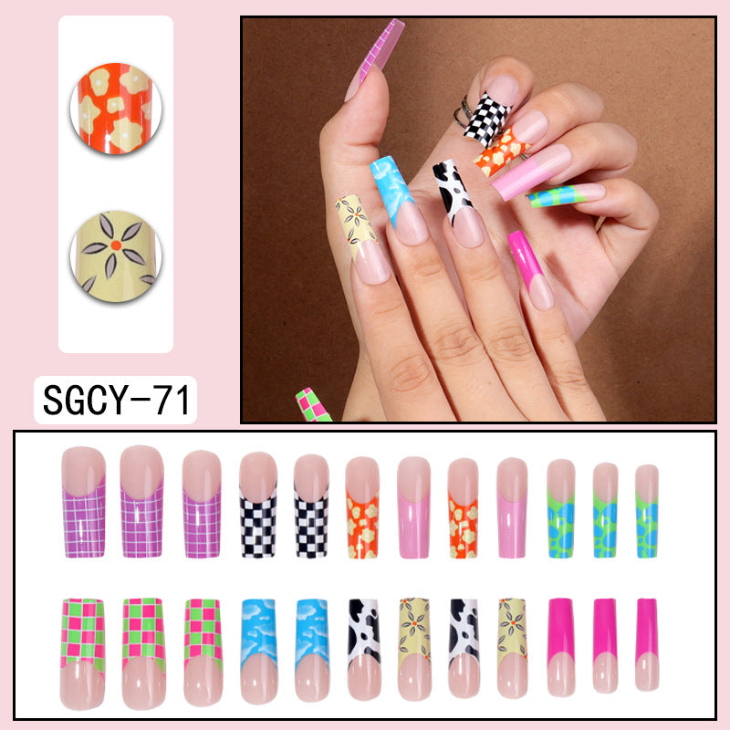 Fashion Gradient Color Extra Long Press on Nails