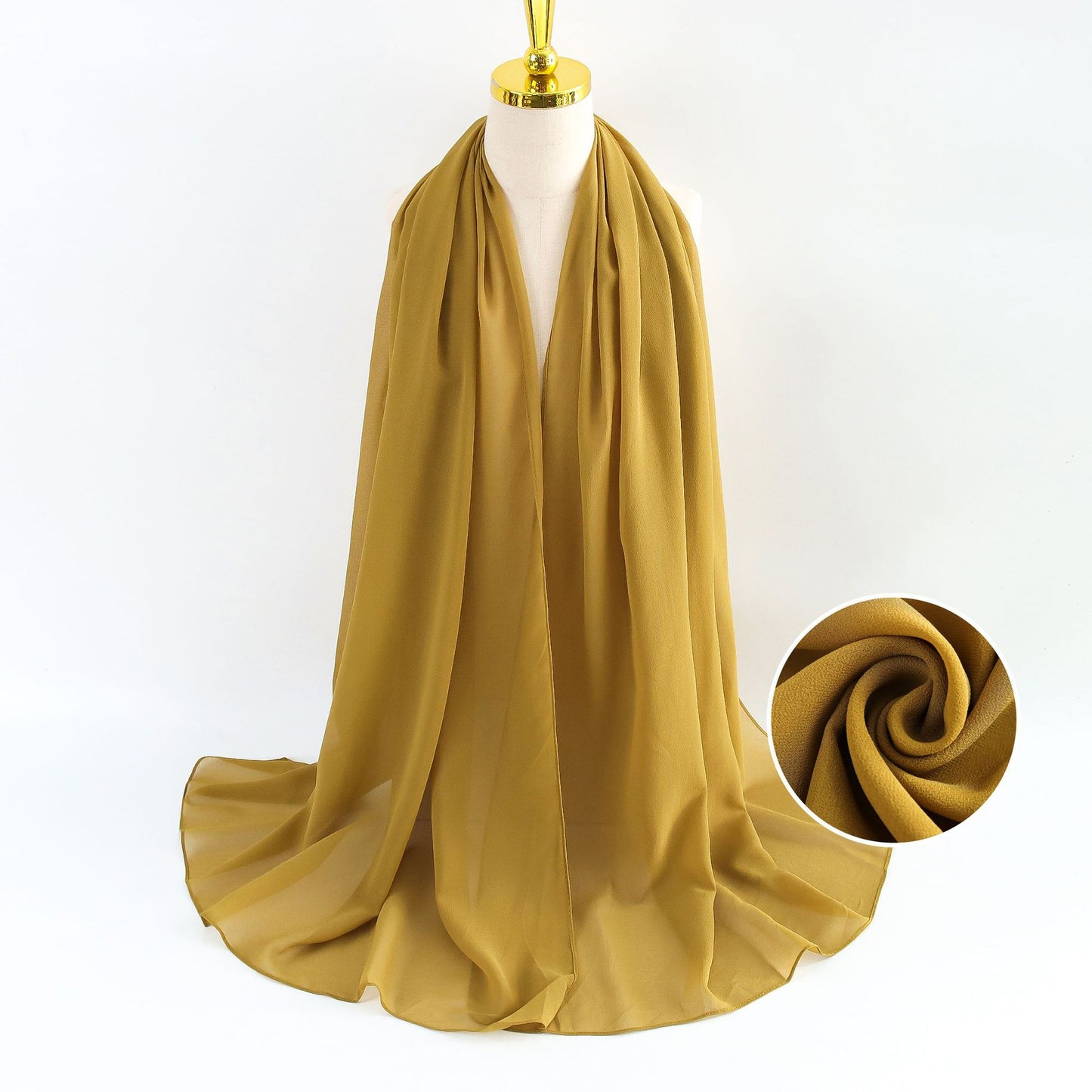 Women Pearl Chiffon Scarf Solid Color Bubble Towel Versatile Scarves