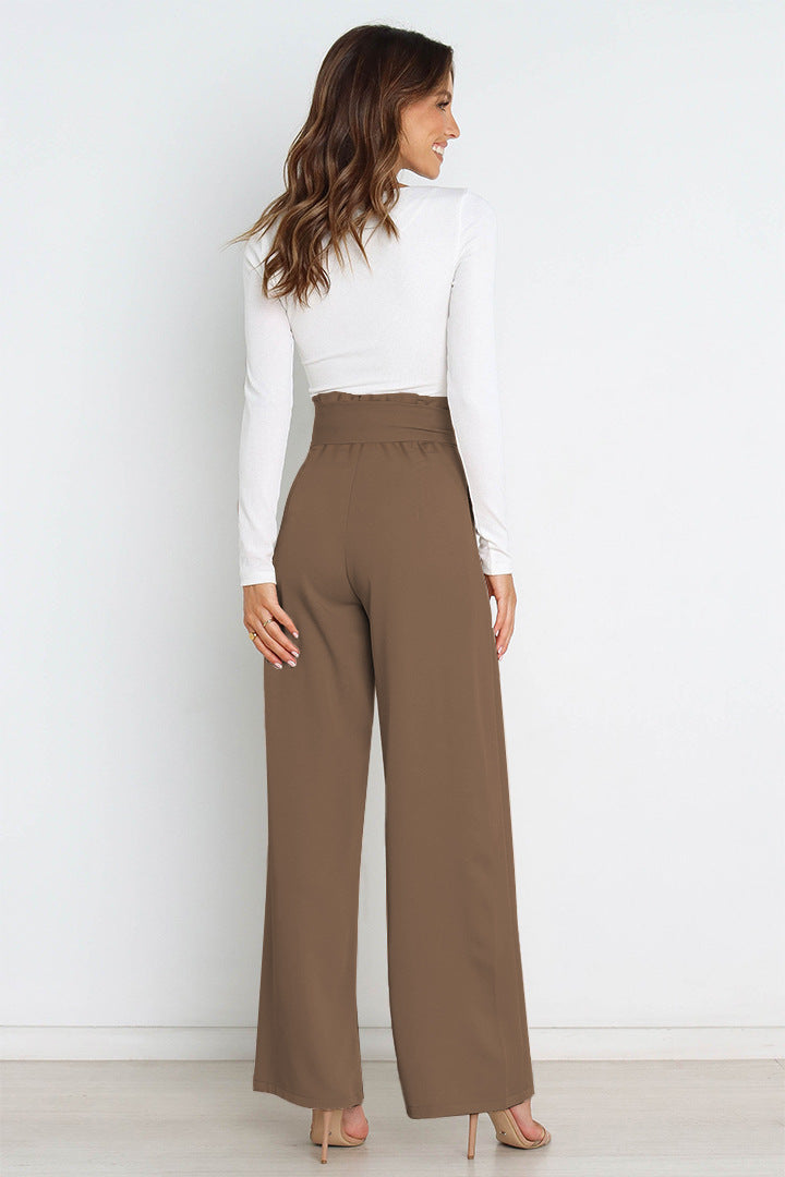 Elegant Office Lady Summer Wide Legs Pants