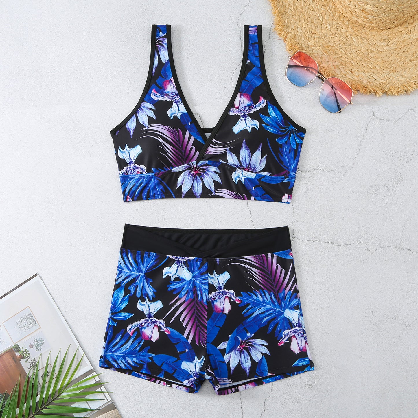 Sexy Floral Print  Summer Boxer Swimsuits