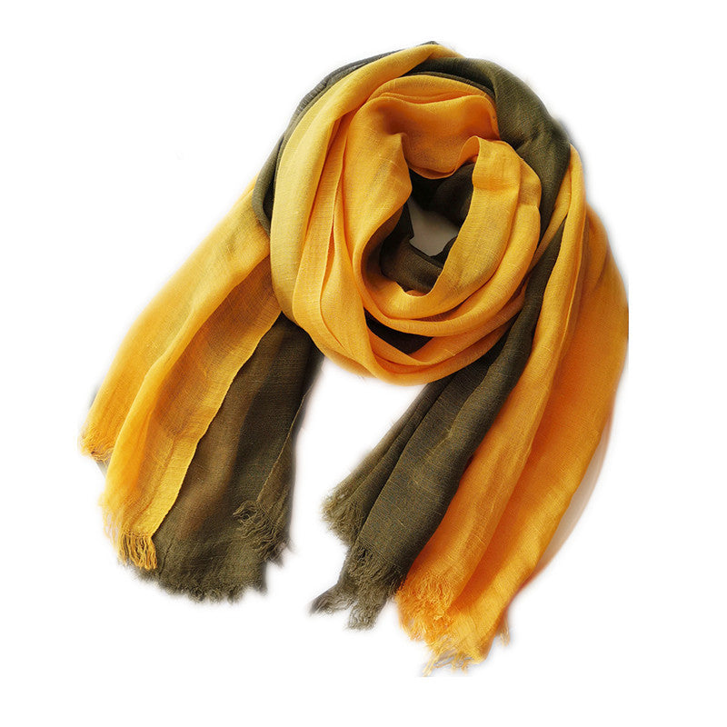 Simple Cotton and Linen Scarf Women's Gradual Versatile Silk Scarf