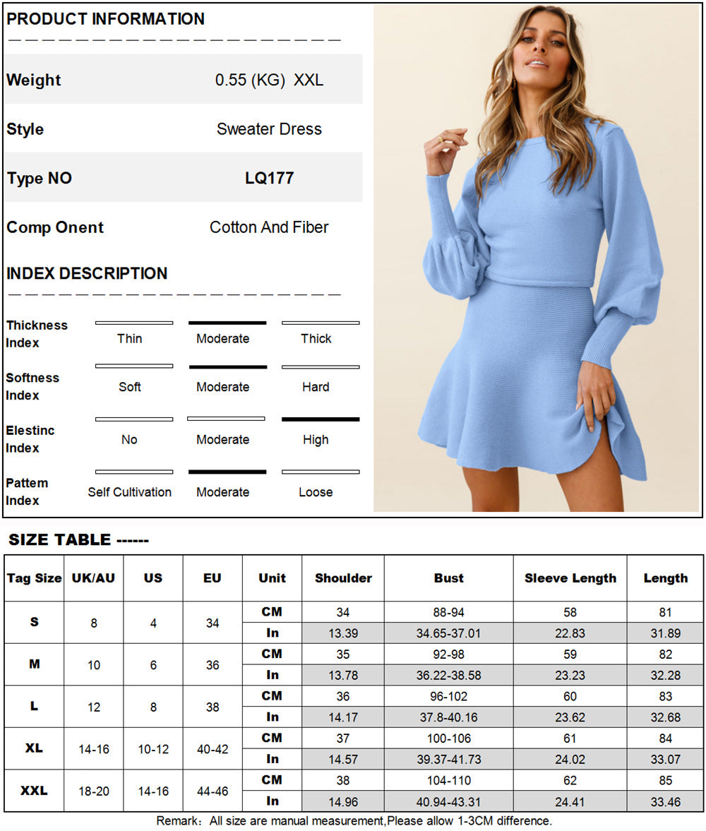 Elegant Plus Sizes Knitted Short Dresses