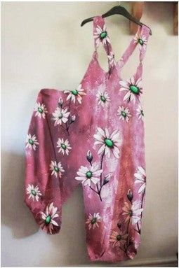 Casual Summer Floral Print Jumpsuits