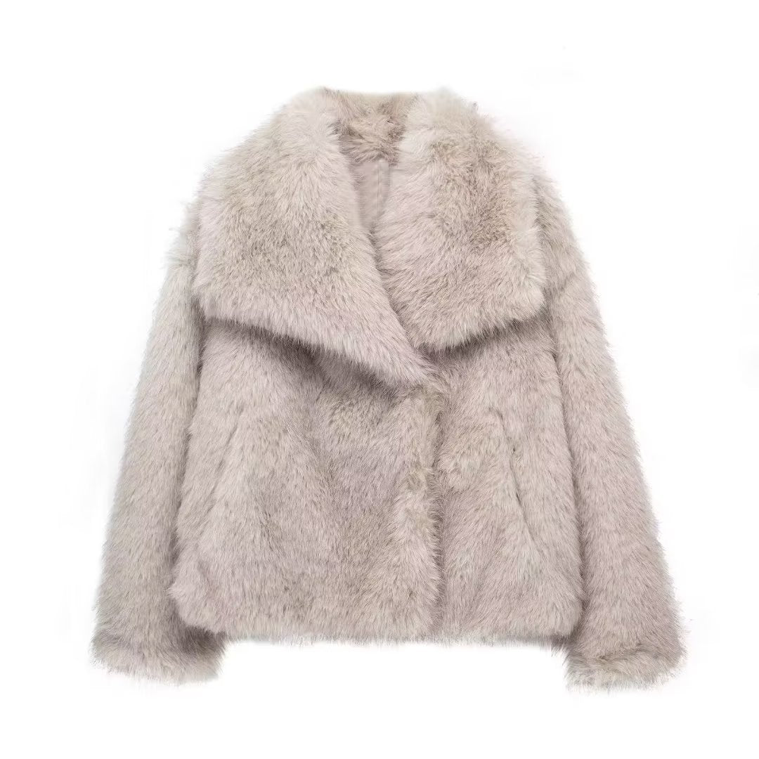 Fashion Artificial Fox Fur Winter Women Jacket Coats