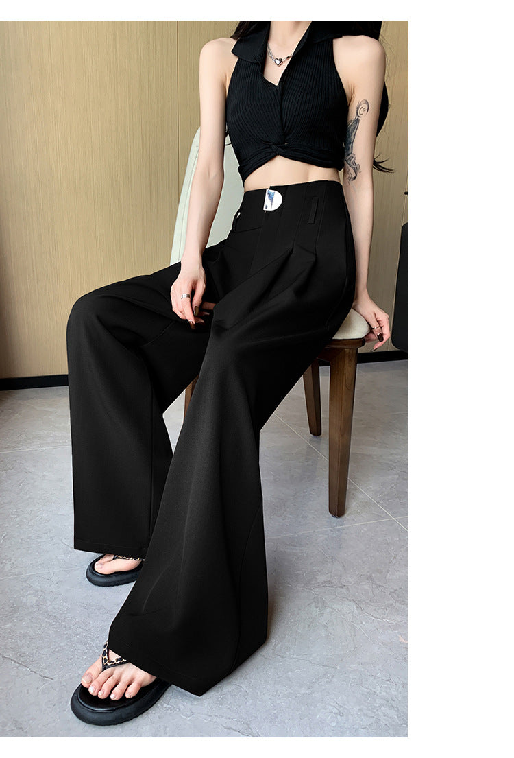 Casual High Waist Loose Long Straight Pants