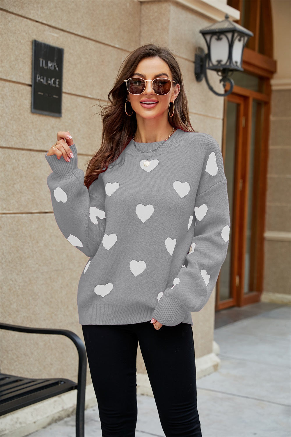 Casual Sweetheart Design Pullover Knitted Sweaters