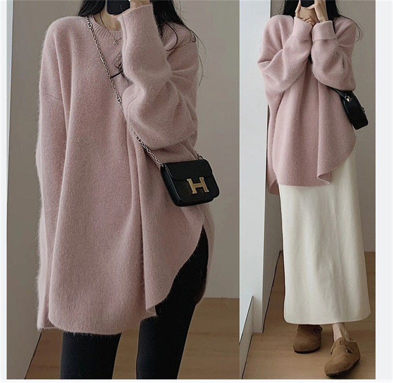 Casual Round Neck Knitted Pullover Sweaters