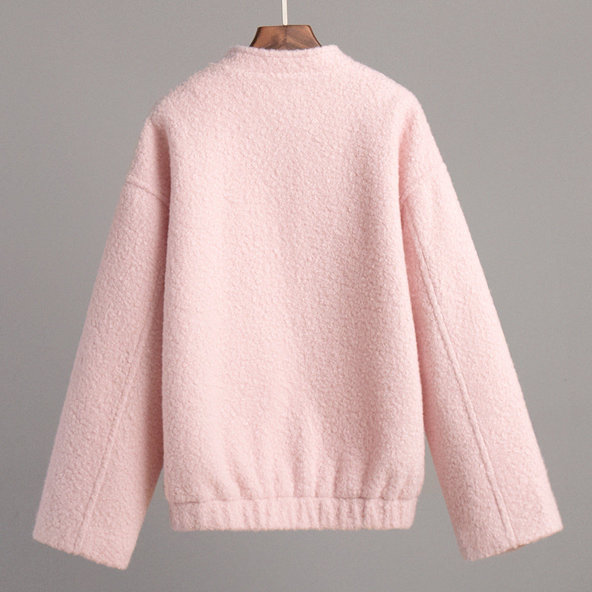 Fashion Stand Collar Pink Short Jacket Coats