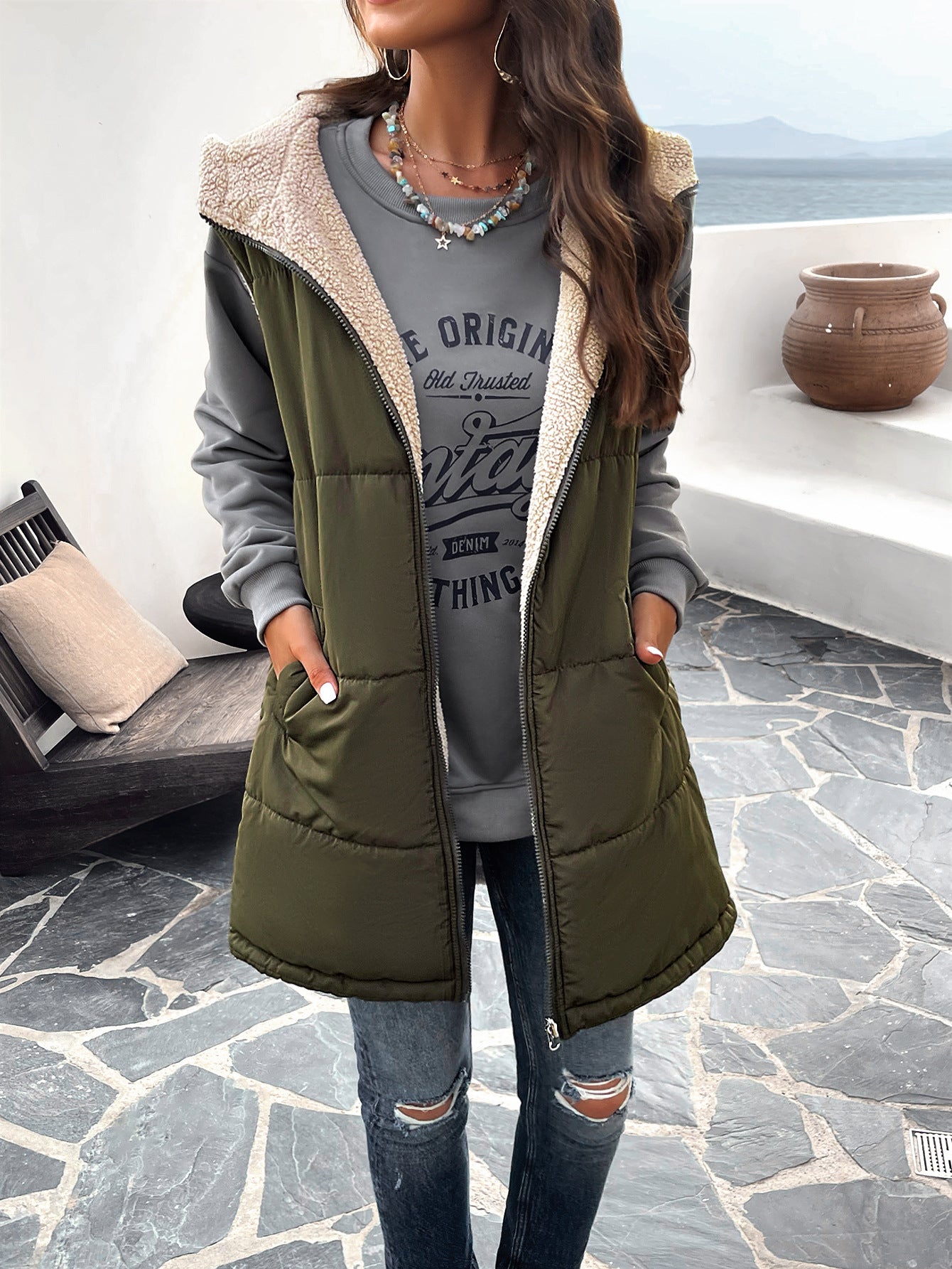 Casual Winter Women Vest Outerwear