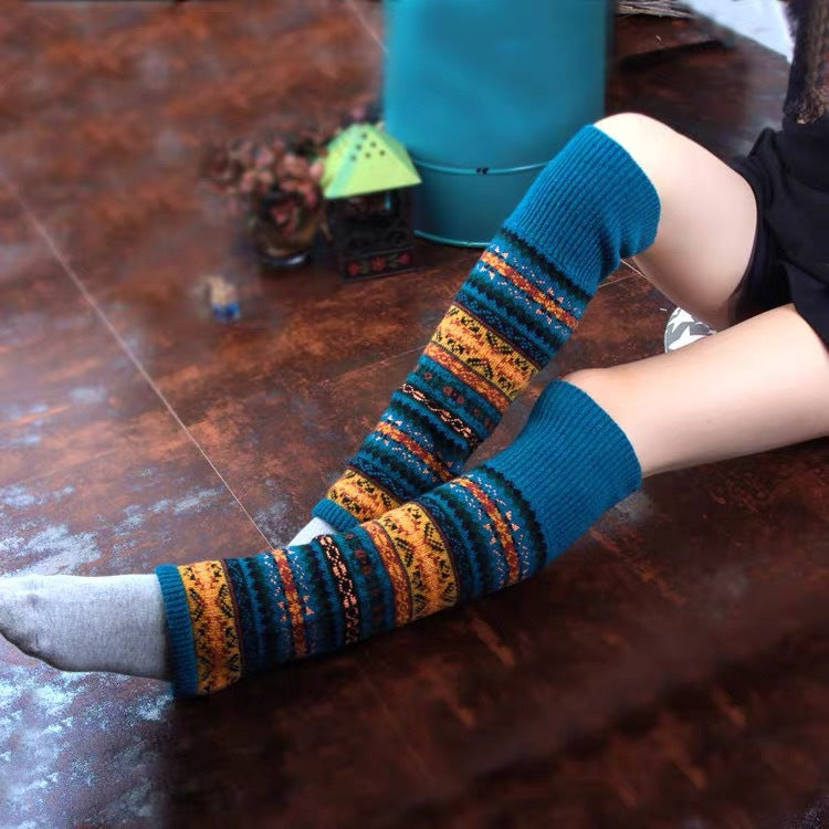 Winter Bohemian Long Knitted Socks for Women