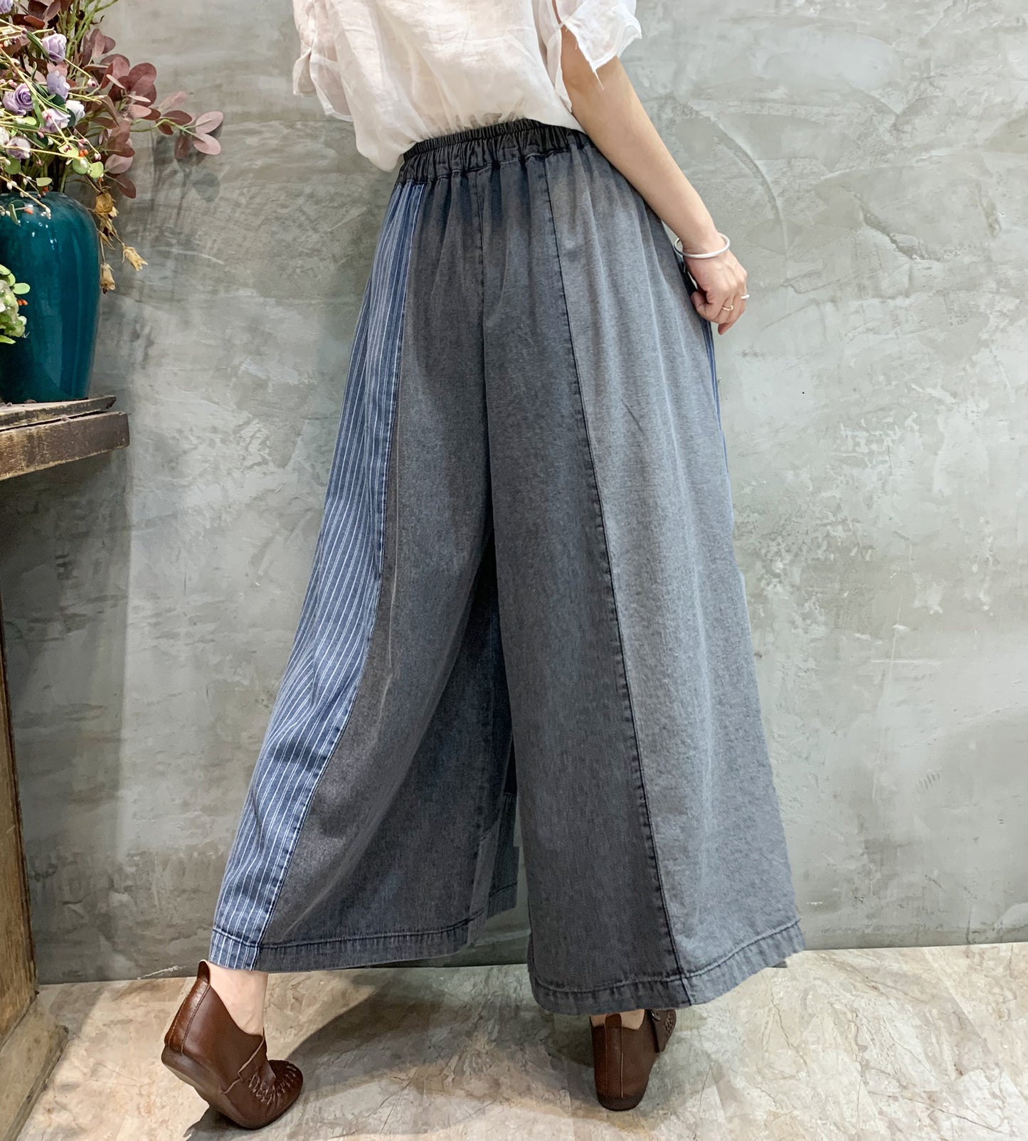 Fashion Old Style Wide Legs Pants Jeans