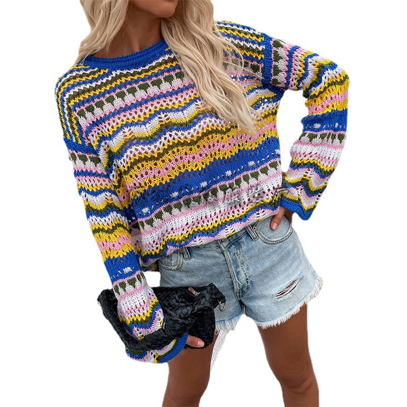 Casual Bohemian Striped Knitted Sweaters