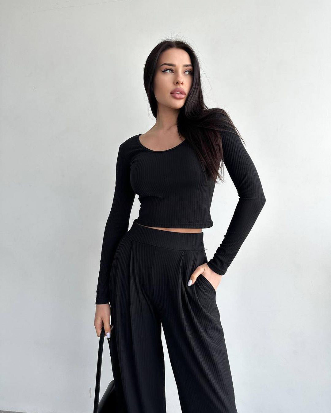 Casual Two Pieces Long Sleeves Tops & Pants