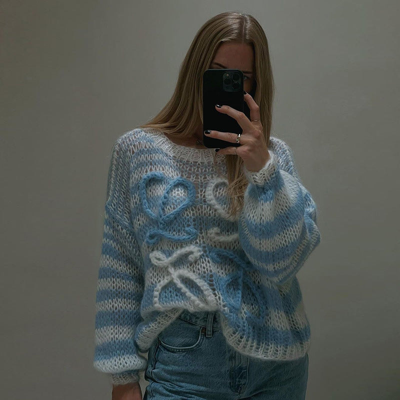 Sweety Round Neck Knitted Women Sweaters