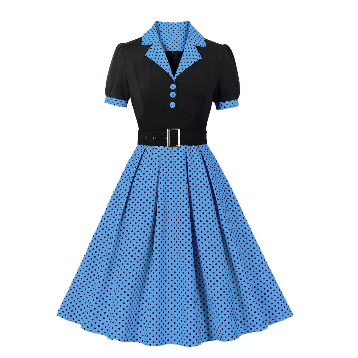 Vintage Polk Dot Short Sleeves Dresses
