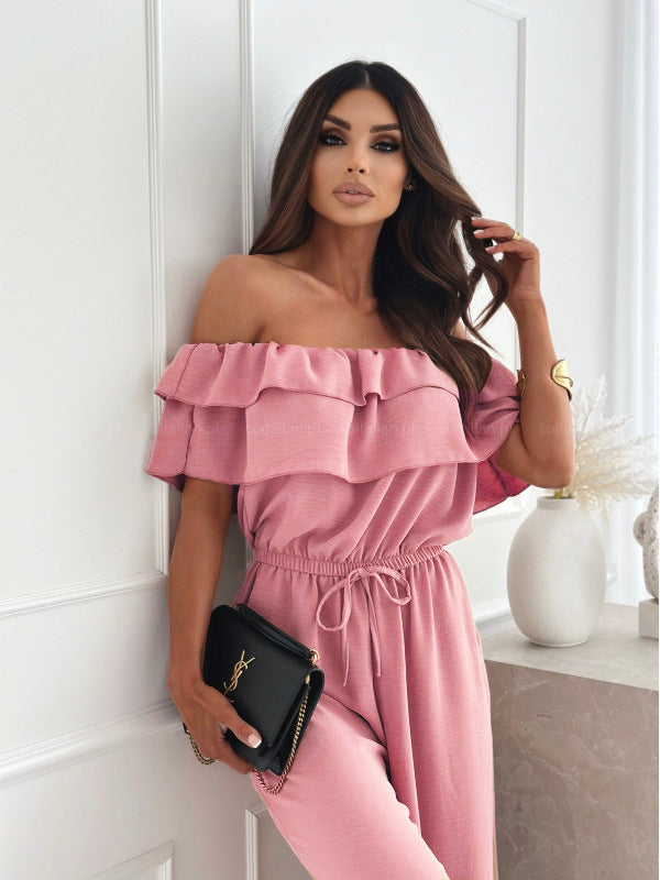 Sexy Off The Shoulder Slim Waist Jumpsuits