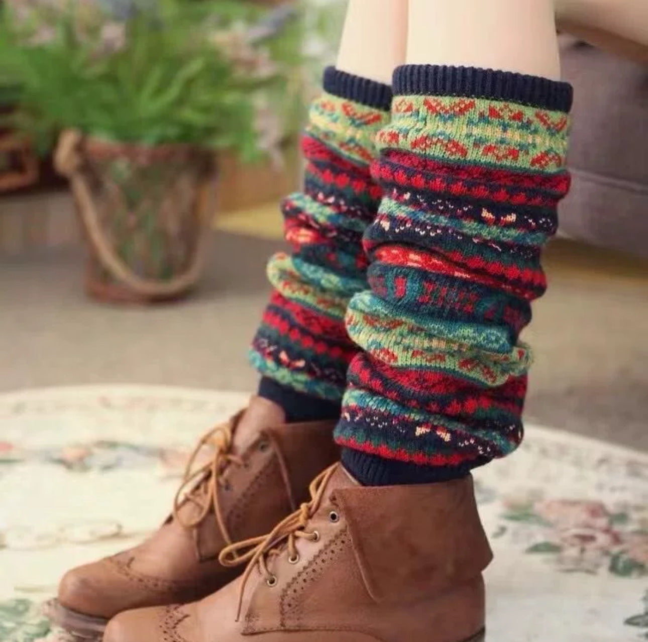 Winter Bohemian Long Knitted Socks for Women