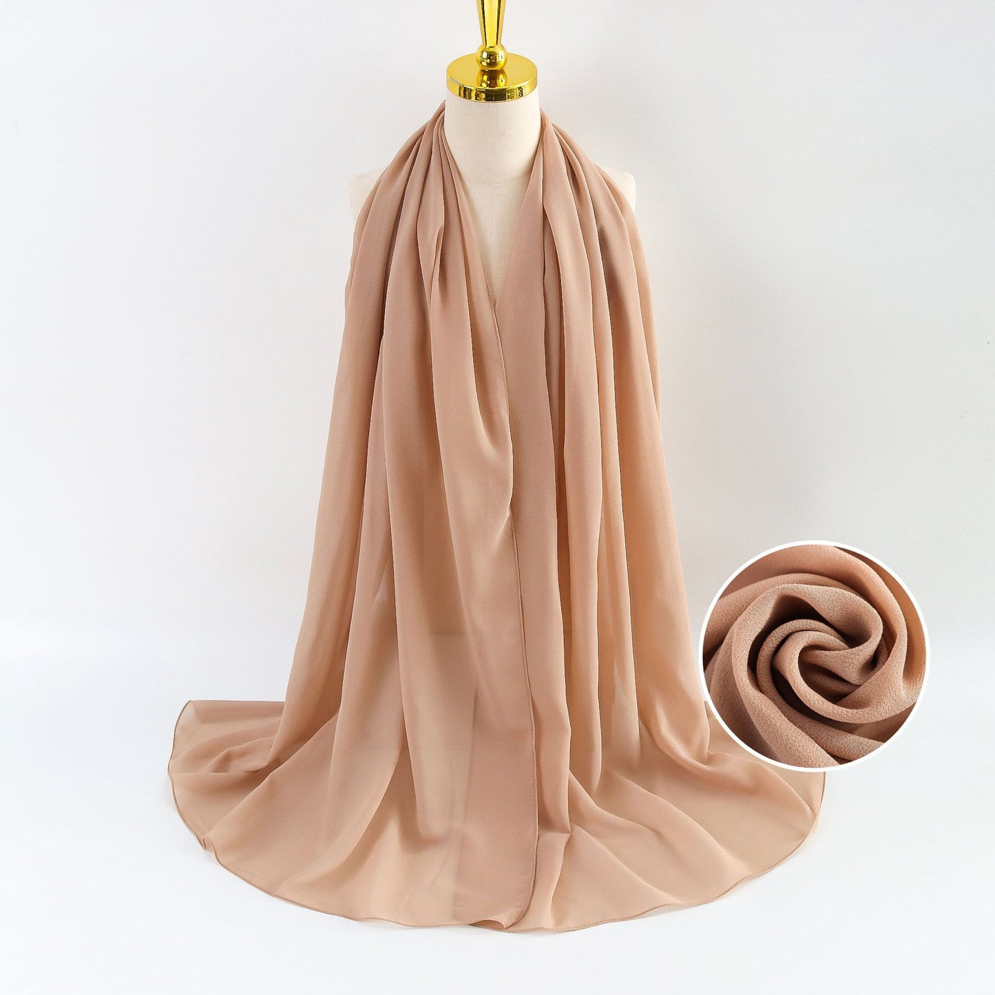 Women Pearl Chiffon Scarf Solid Color Bubble Towel Versatile Scarves