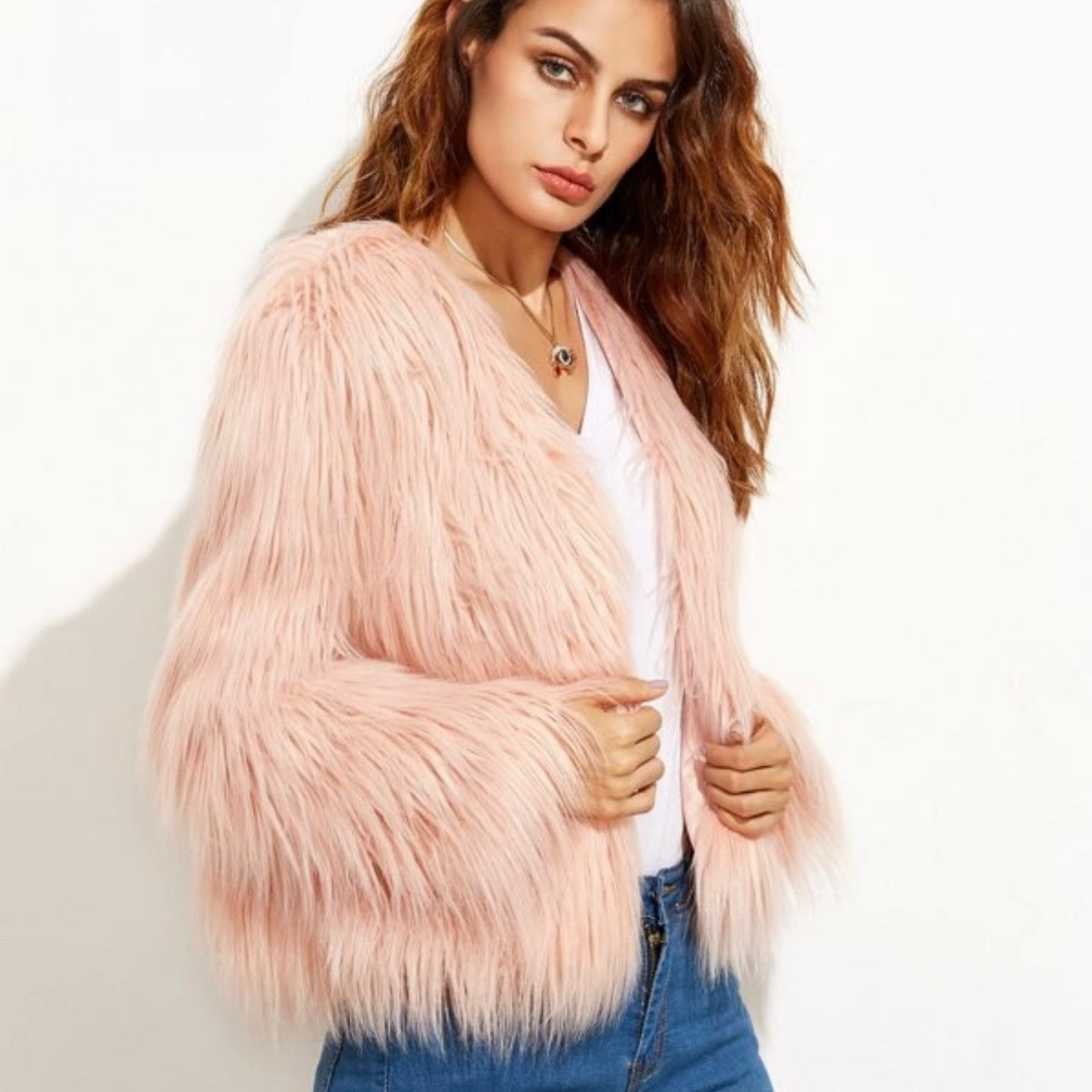 Fashion Faux Fur Plus Sizes Jacket Coats