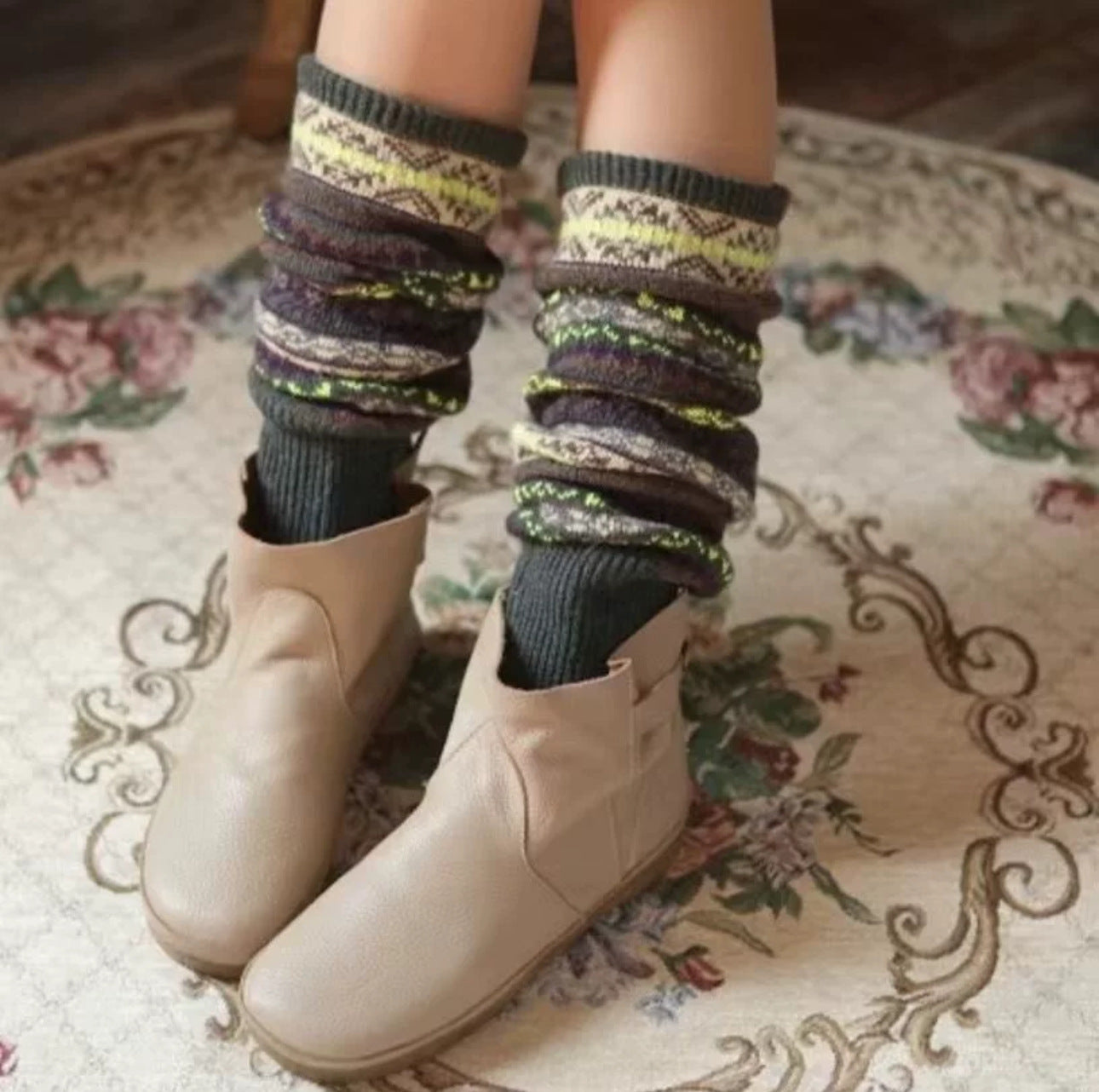 Winter Bohemian Long Knitted Socks for Women