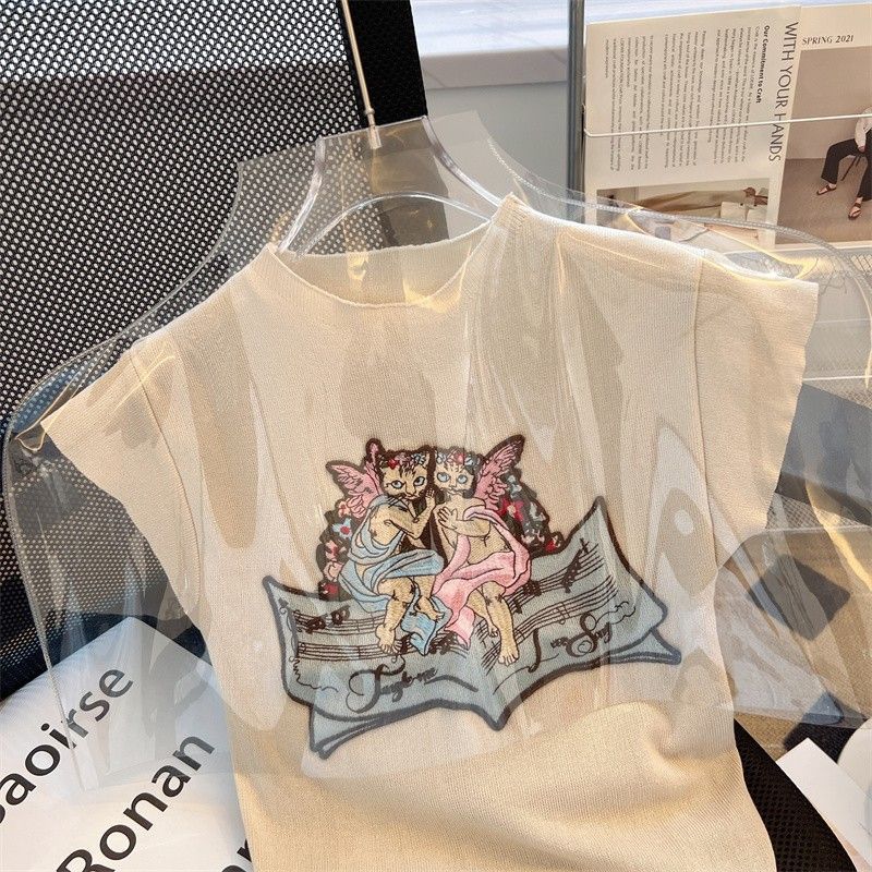 Fashion Cat Design Summer T Shirts for Women