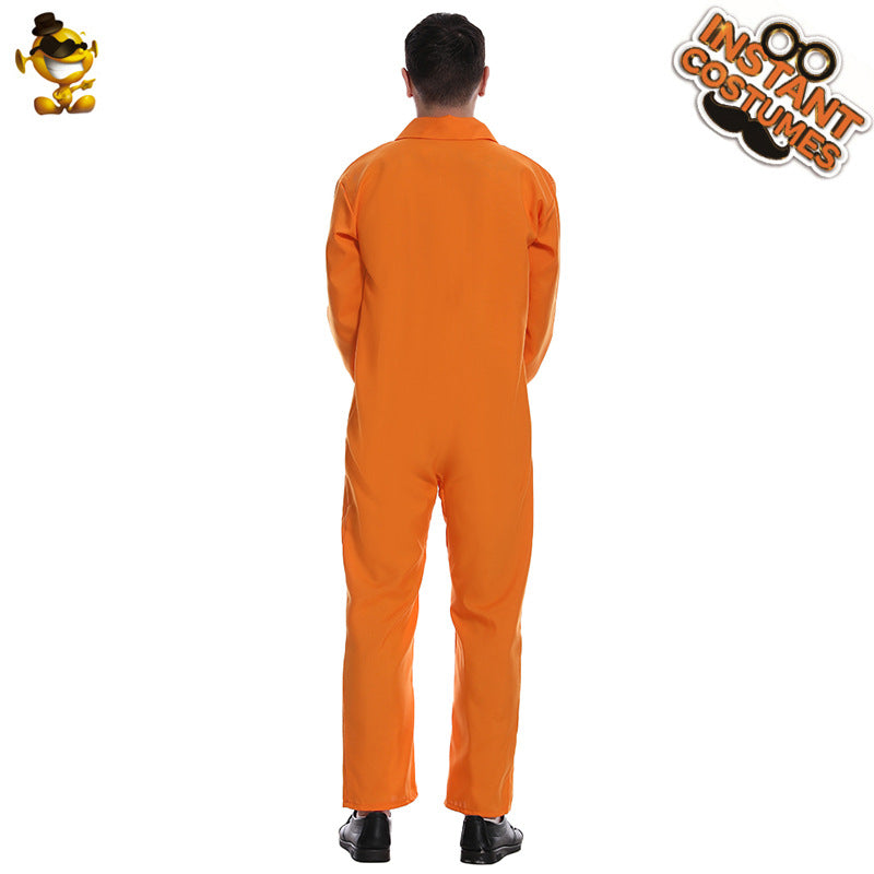 Halloween Couple Orange Prisoner Cosplay Costumes Jumpsuits