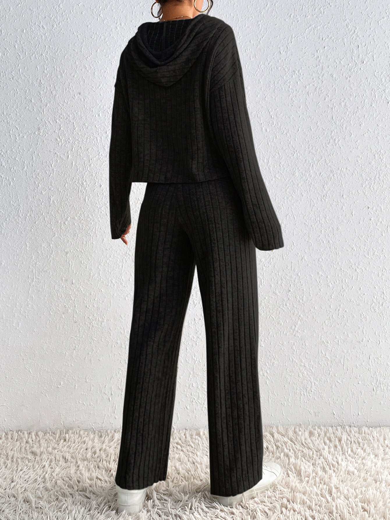 Casual High Neck Fall  Two Pieces Knitted Suits