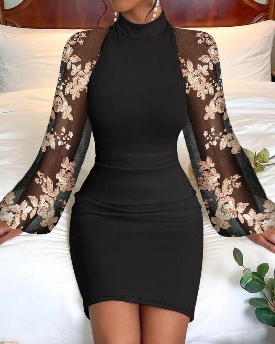 Sexy Lace Long Sleeves Bodycon Mini Dresses