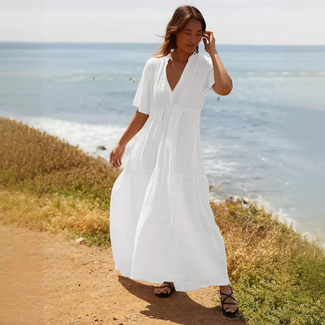 Summer V Neck Long Maxi Dresses