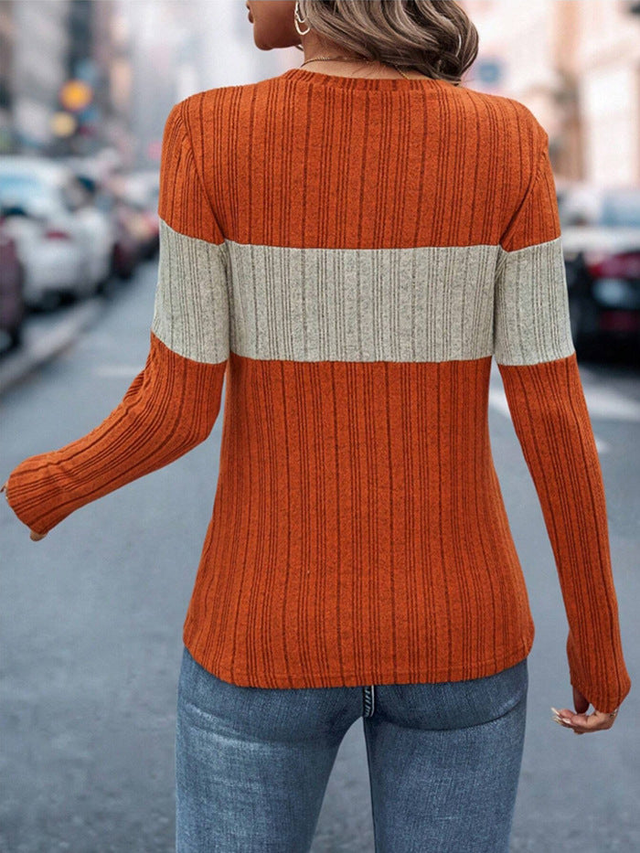 Sexy Round Neck Long Knitted Shirts