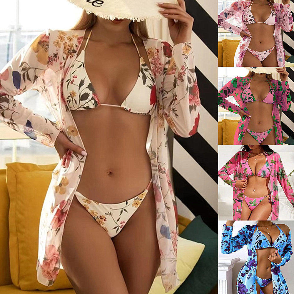 Casual Floral Summer 3pcs Women Swimsuits