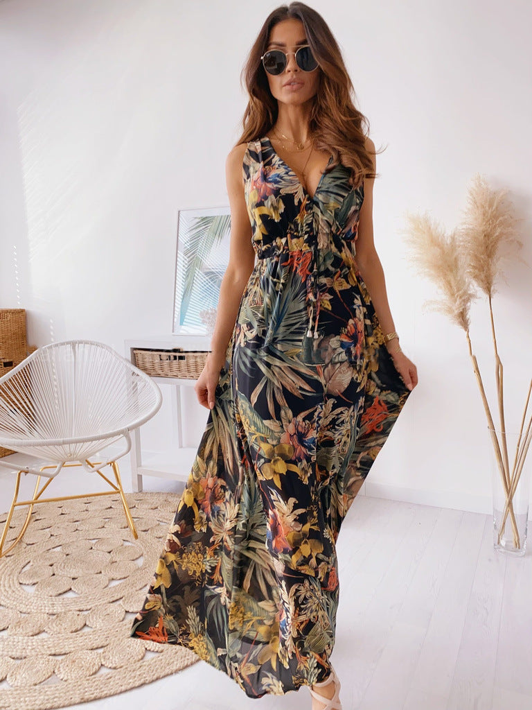 Sexy Summer Backless Lace Up Long Maxi Dresses