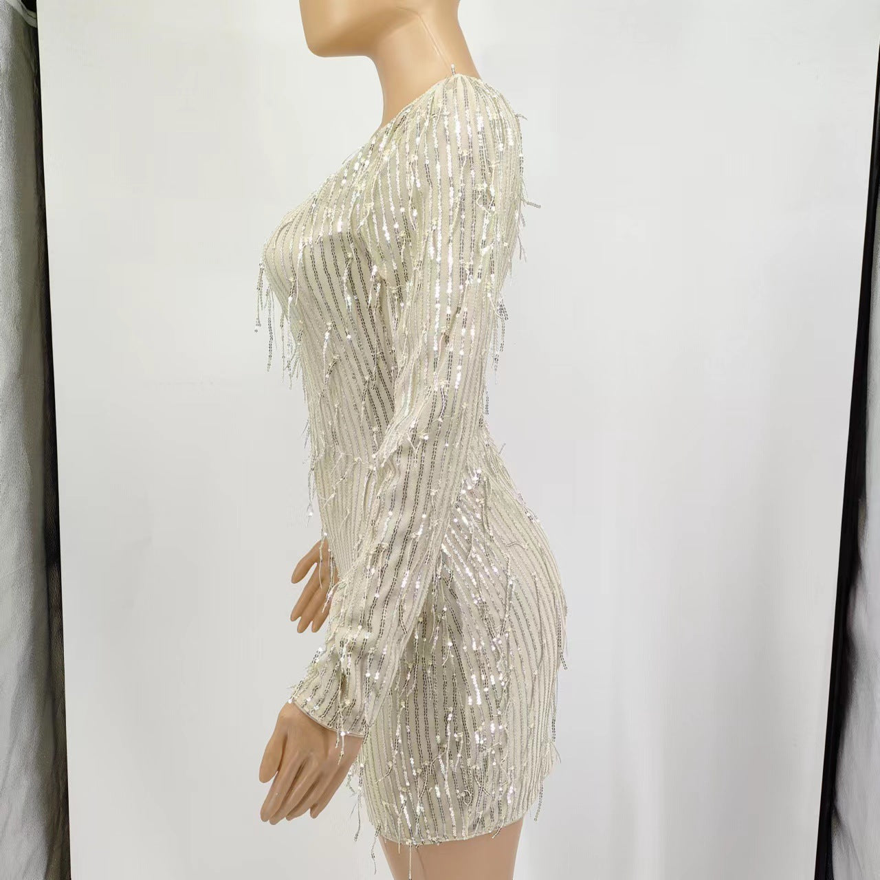 Sexy One Shoulder Sequined Sheath Mini Dresses