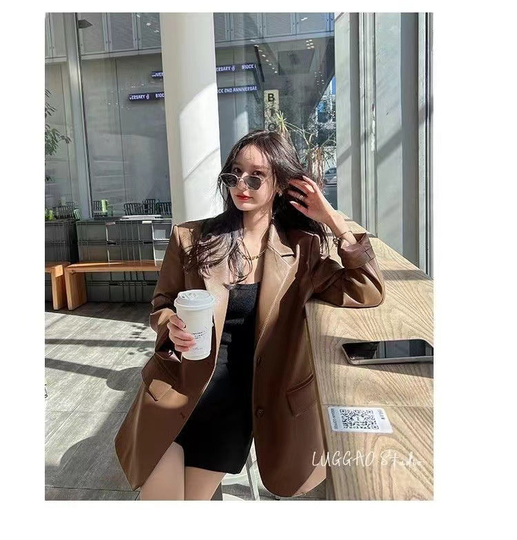 Fashion Luxury PU Leather Jacket Coats