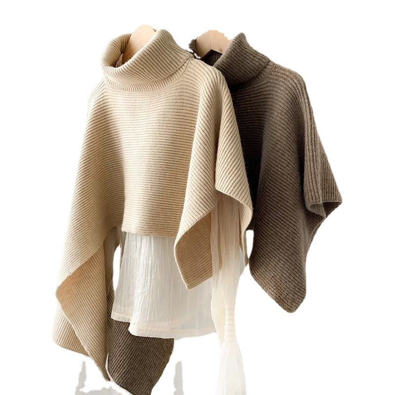 Fashion High Neck Knitted Cloak Scarves