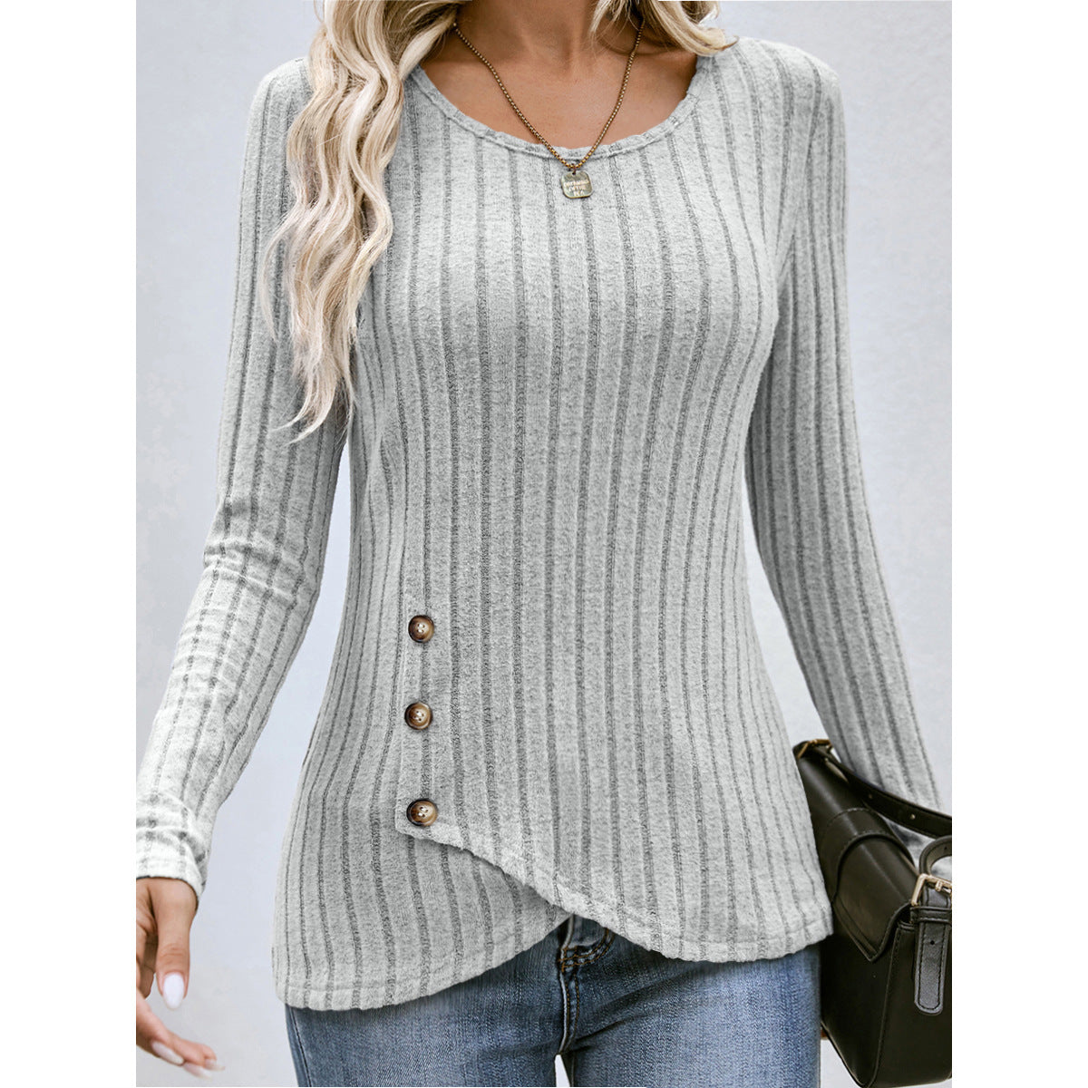 Fashion Round Neck Autumn Long Sleeves Shirts