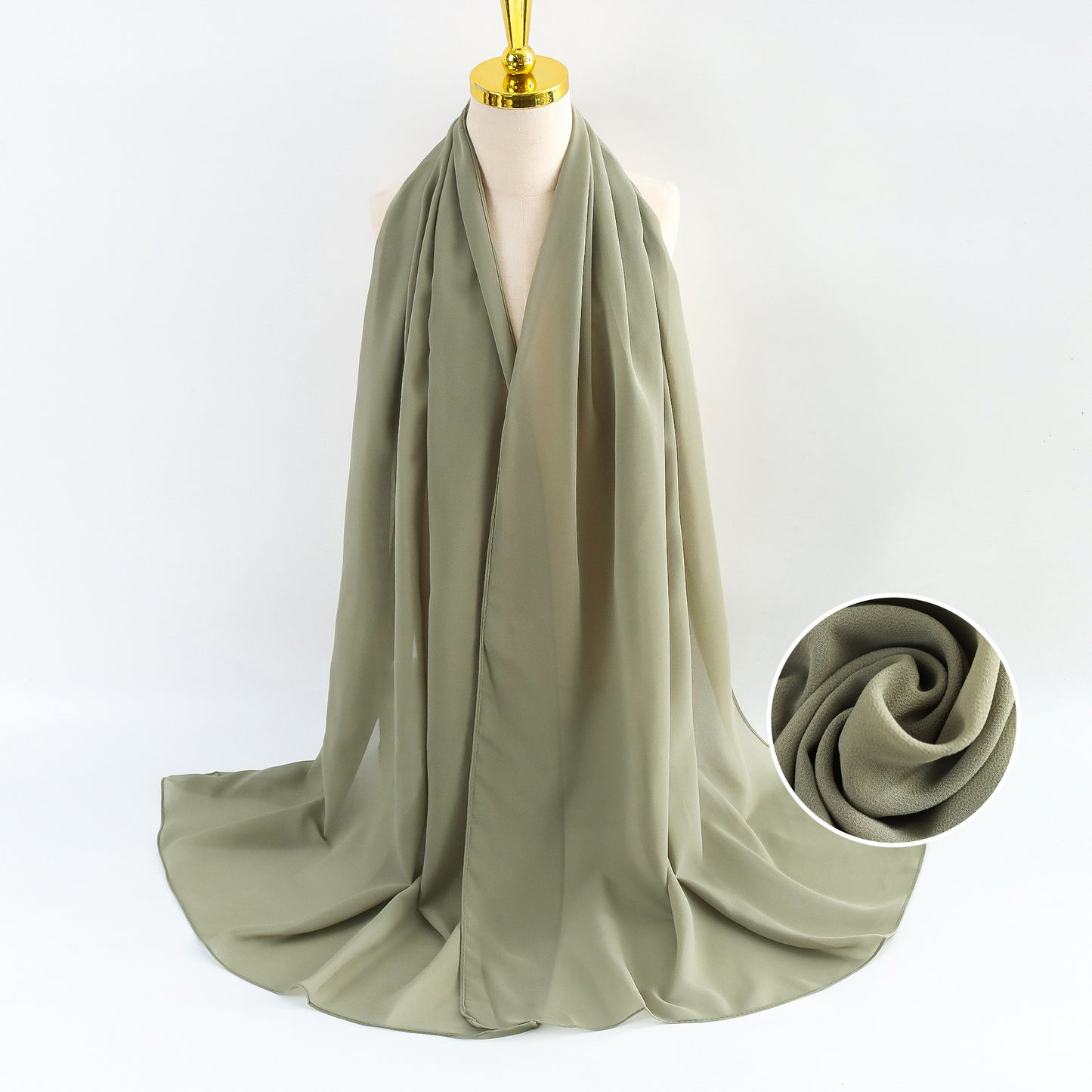 Women Pearl Chiffon Scarf Solid Color Bubble Towel Versatile Scarves