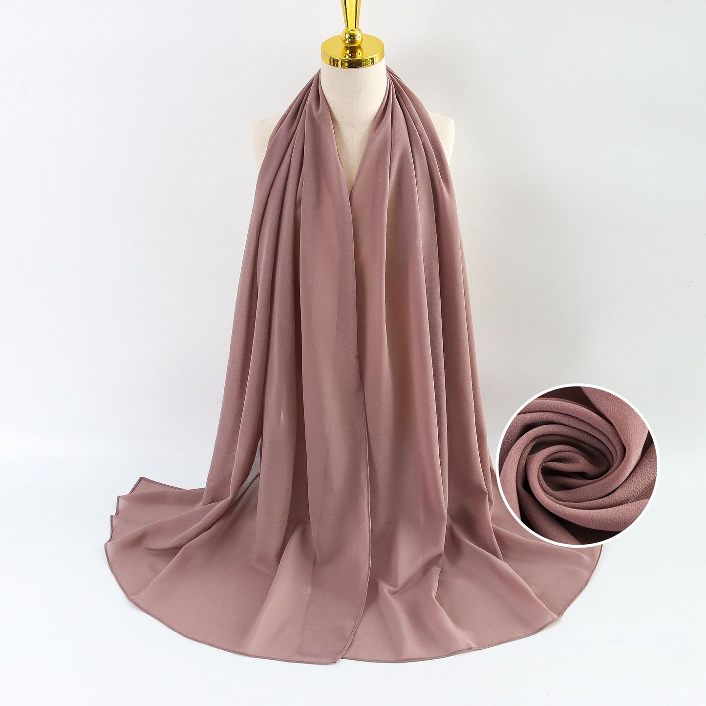 Women Pearl Chiffon Scarf Solid Color Bubble Towel Versatile Scarves