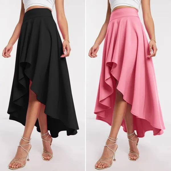 Fashion High Waist Asymmetrical Long Skirts