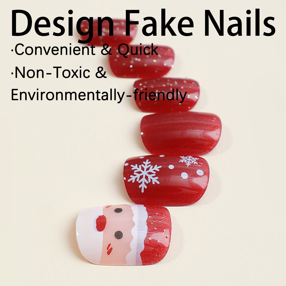 Christmas Snowflake Press on Nails 2pcs/Set